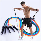 11 Pcs Resistance Fitness Band Set with Stackable Exercise Bands